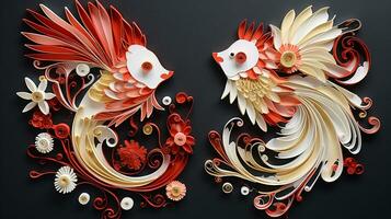 ai généré quilling art pour Nouveau année veille. génératif ai photo