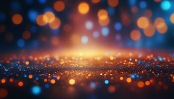 ai généré abstrait bokeh Contexte avec lumières et scintille photo