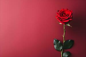 ai généré magnifique rouge Rose Contexte photo