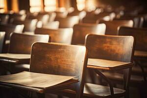 ai généré vide salle de cours dû à coronavirus pandémie photo