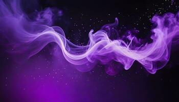 ai généré éthéré violet fumée des vagues dans le obscurité photo