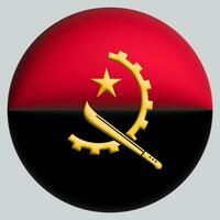 3d drapeau de angola sur cercle photo