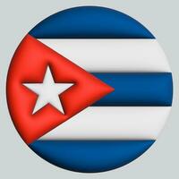 3d drapeau de Cuba sur cercle photo