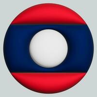 3d drapeau de Laos sur cercle photo