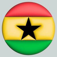 3d drapeau de Ghana sur cercle photo