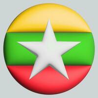 3d drapeau de myanmar sur cercle photo