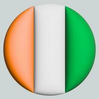 3d drapeau de Ivoire côte sur cercle photo