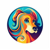 ai généré psychédélique art logo de une chien. génératif ai photo