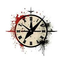 ai généré grunge l'horloge logo. génératif ai photo