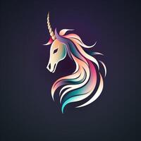 ai généré fantaisie Licorne logo. génératif ai photo