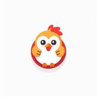 ai généré mignonne poulet logo. génératif ai photo