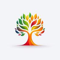 ai généré une vibrant logo de une arbre. génératif ai photo