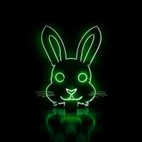 ai généré une mascotte logo avec une lapin dans vert néon. génératif ai photo