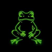 ai généré une mascotte logo avec une grenouille dans vert néon. génératif ai photo