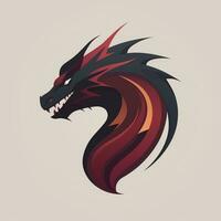 ai généré une plat vecteur logo de une dragon. génératif ai photo