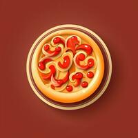 ai généré 3d logo de une Pizza. génératif ai photo