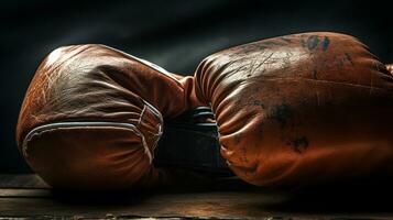 ai généré photographier une fermer de une paire de boxe gants. génératif ai photo