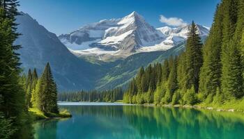 ai généré bienheureux Montagne intervalle photo