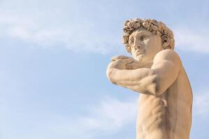 Italie, Florence. David par Michel-Ange, antique marbre sculpture, la perfection homme corps photo