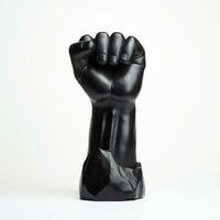 ai généré une sculpture de une noir poing avec cuisse dans le style photo