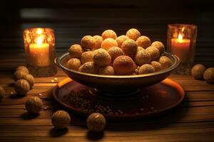 ai généré une bol de délicieux biscuits photo