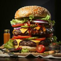 ai généré l'eau à la bouche la perfection de une délicieux Burger photo