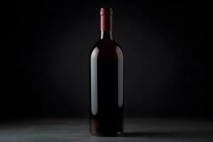 ai généré bouteille de rouge du vin sans pour autant une étiqueter. neural réseau ai généré photo