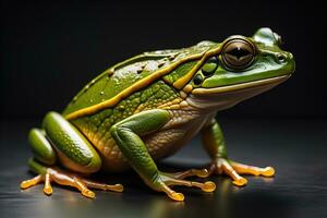 ai généré européen arbre grenouille, hyla arborée isolé sur solide Couleur Contexte. ai génératif photo