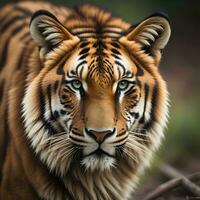 ai généré portrait de une sibérien tigre, panthera Tigre altaica. génératif ai photo