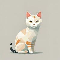 ai généré vecteur illustration de une mignonne chat dans une polygonal style. génératif ai photo