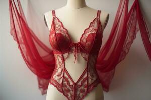 ai généré sensuel lingerie sur une mannequin. ai génératif photo