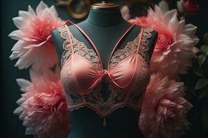 ai généré sensuel lingerie sur une mannequin. ai génératif photo