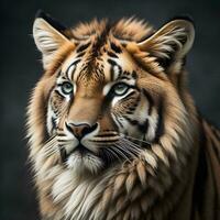 ai généré portrait de une sibérien tigre, panthera Tigre altaica. génératif ai photo