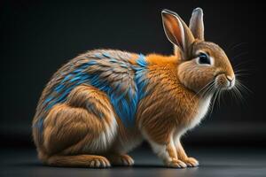 ai généré Pâques lapin sur une solide Couleur Contexte. ai génératif photo