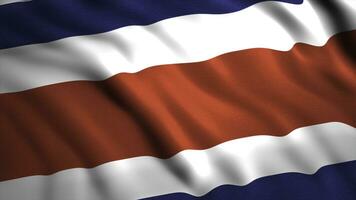 Contexte de magnifique agitant drapeau de pays. mouvement. 3d animation avec en mouvement drapeau toile. magnifique drapeau de costa rica photo