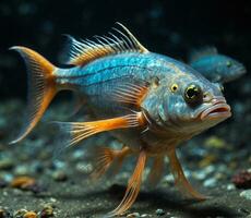 ai généré proche en haut de cichlidés poisson cichlidé cichlidés photo