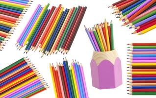 crayons de couleur isolés sur fond blanc photo