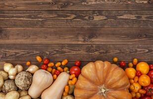 l'automne des légumes arrière-plan, Haut vue photo