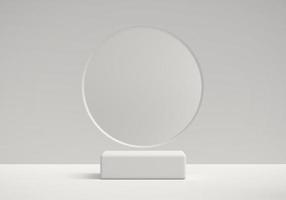 plate-forme de podium blanc abstrait pour le rendu 3d de vitrine d'affichage de produit