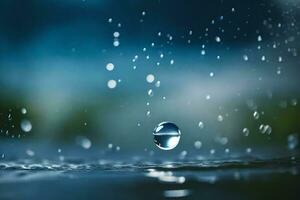 ai généré gouttes de pluie sur le l'eau photo