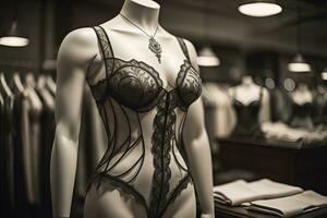 ai généré sensuel lingerie sur une mannequin. ai génératif photo