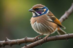 ai généré ronces, fringilla montifringille sur une branche. génératif ai photo