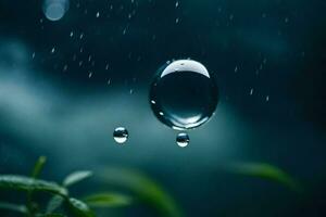 ai généré l'eau gouttelettes dans le pluie photo