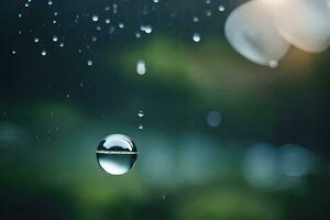 ai généré une laissez tomber de l'eau est vu dans le pluie photo