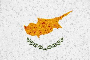 drapeau de république de Chypre sur une texturé Contexte. concept collage. photo