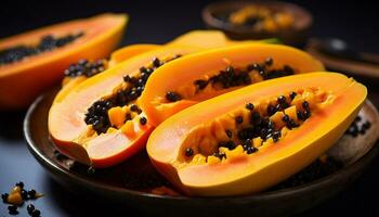 ai généré impressionnant Papaye fruit la célébrité photo