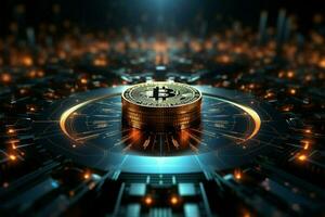 ai généré crypto Commerce btc bitcoin illustration pour graphique, commercialisation, promotion photo