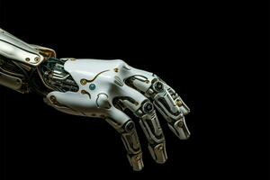 ai généré mécanique élégance une aperçu de le futur dans robotique La technologie main photo