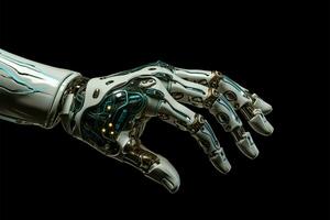 ai généré futuriste saisir robotique main incarne Coupe bord La technologie avec précision photo