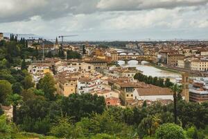 photo avec le panorama de le médiéval ville de Florence dans le Région de toscane, Italie